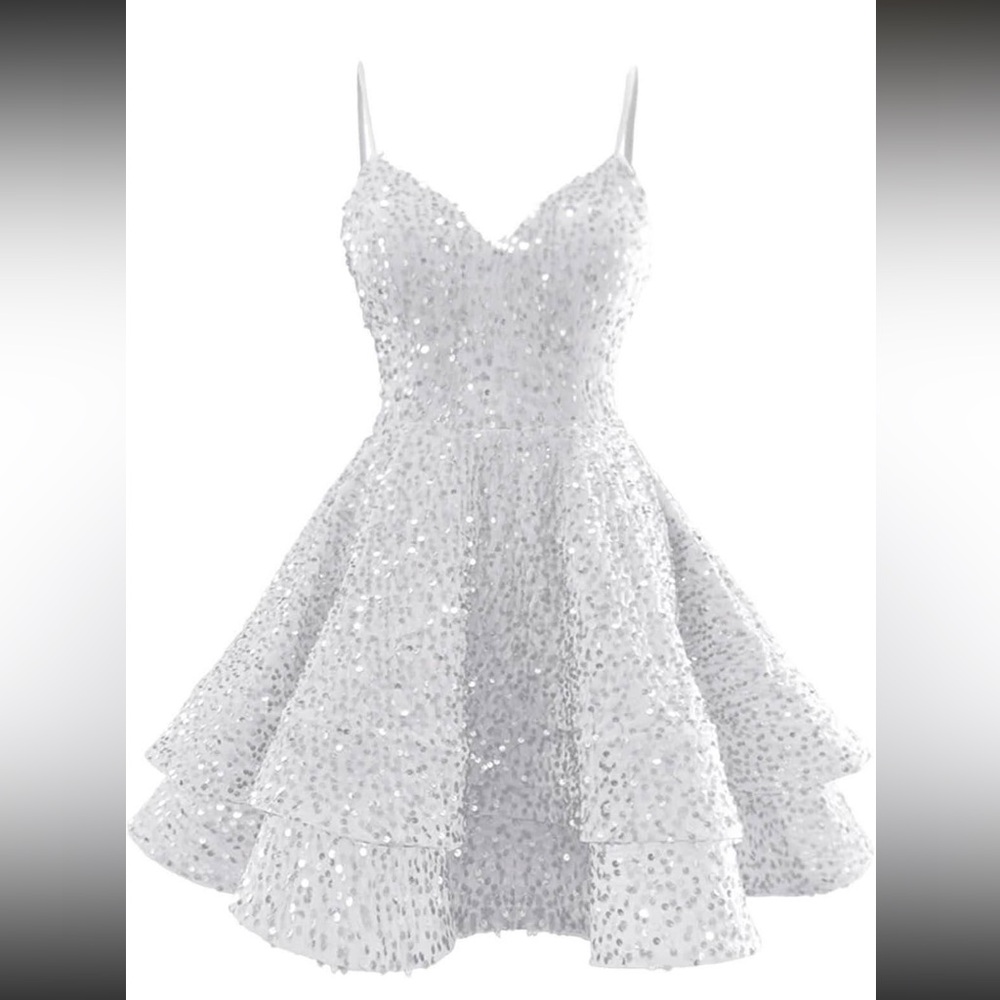 🤍 White Sequin Dress 🤍